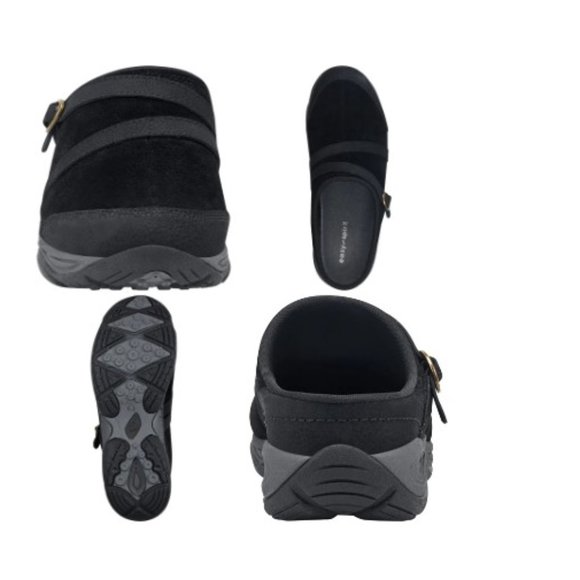 Easy Spirit Equinox Clog Sporty style Women 8.5M Black suede MSRP $68 New - Picture 1 of 4